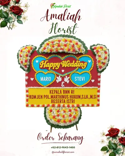 Karangan Papan Bunga Pernikahan di Ntobo